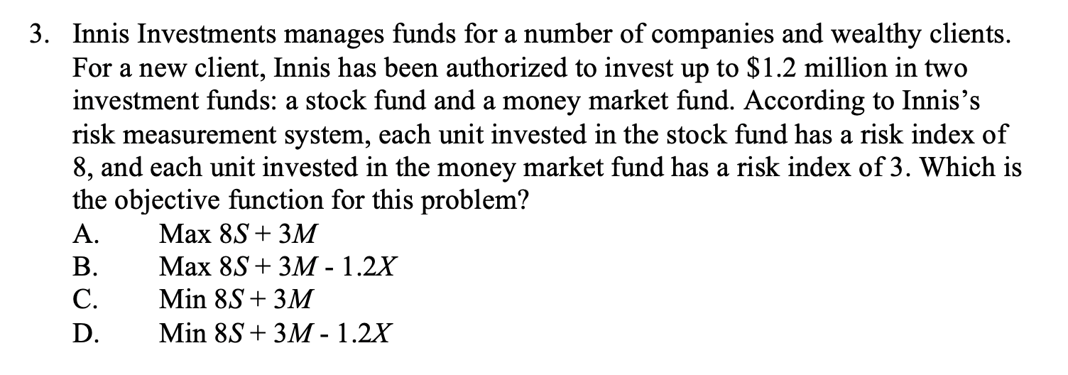 1. Consider the following linear programming