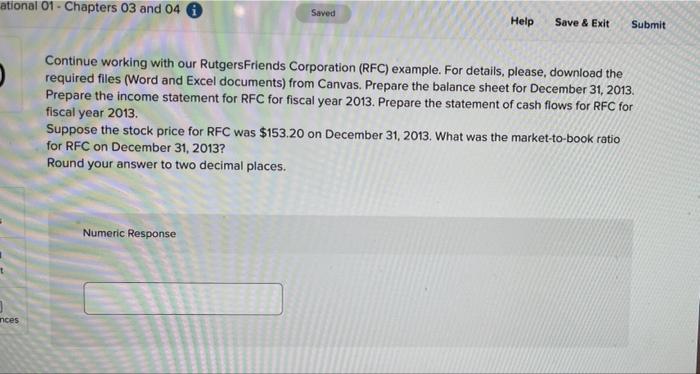 ational 01 - Chapters 03 and 04 0 Saved Help Save