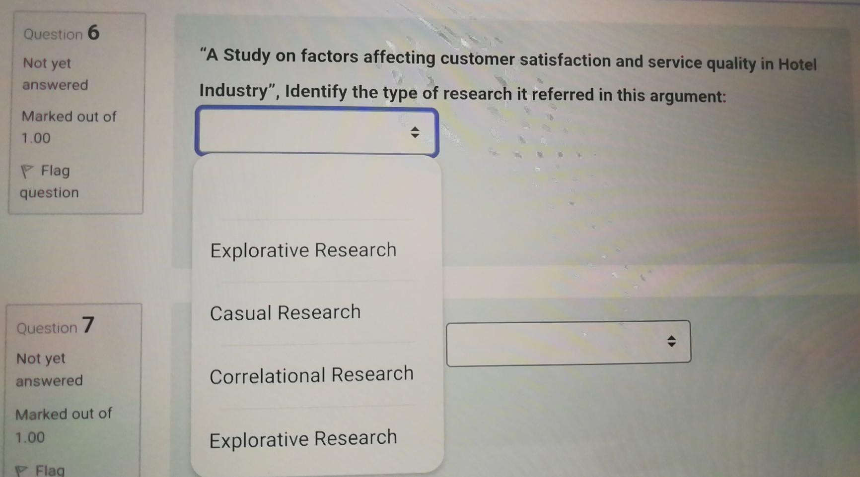 Question 5 The following are the characteristic