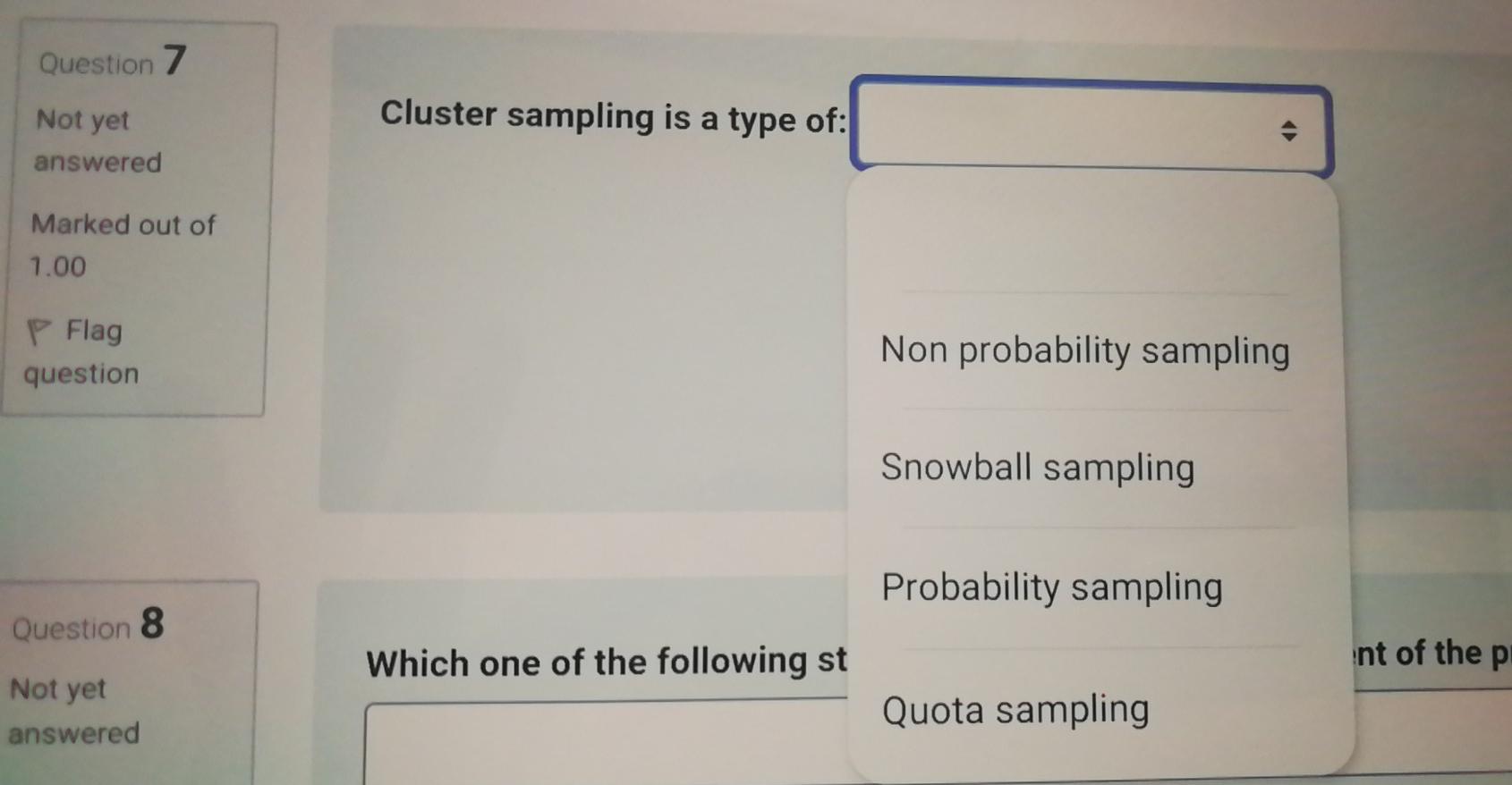 Question 5 The following are the characteristic