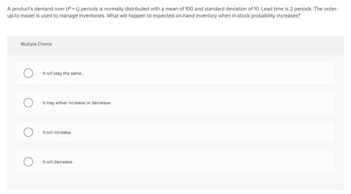 A product's demand over (P + 1) periods is
