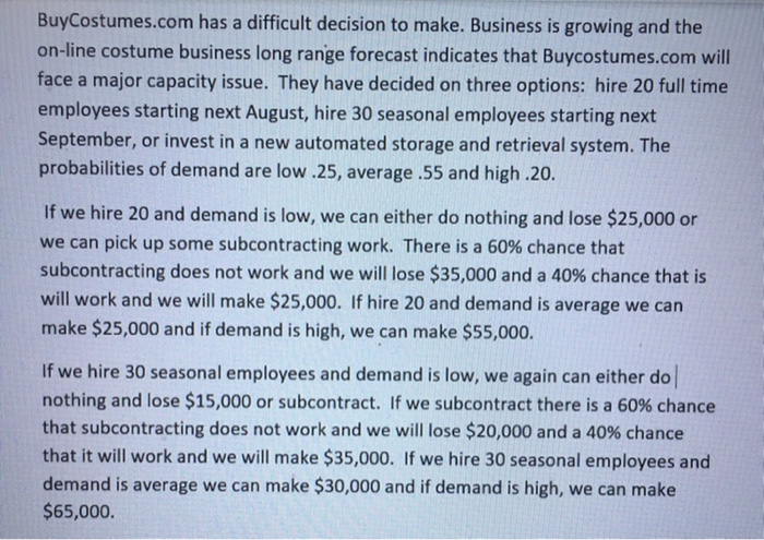 BuyCostumes.com has a difficult decision to make.