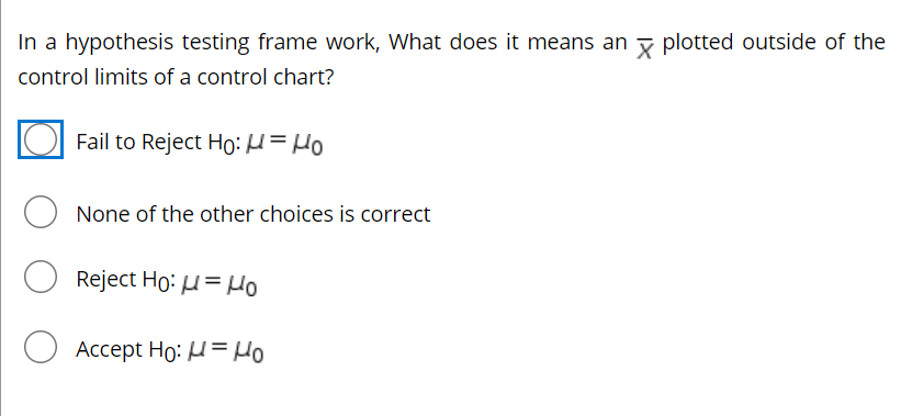 In a hypothesis testing frame work, What does it