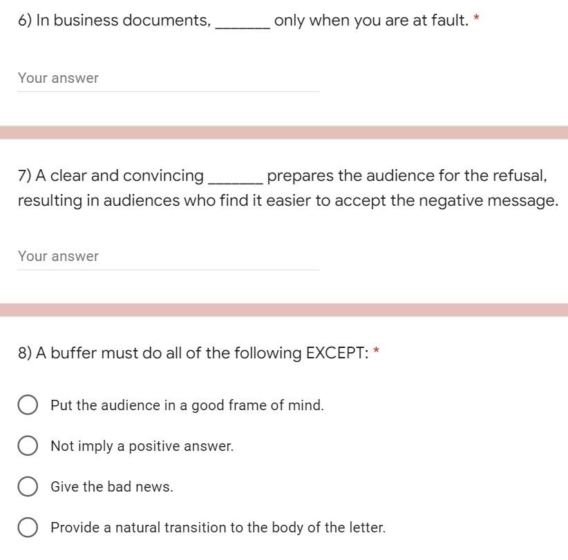 6) In business documents, only when you are at