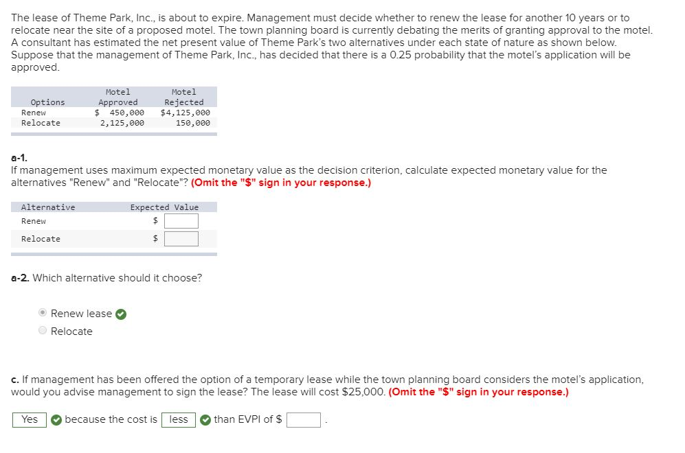 The lease of Theme Park, Inc., is about to