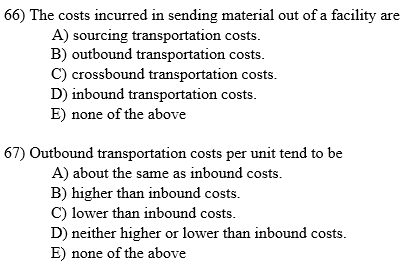 66) The costs incurred in sending material out of