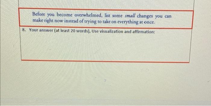 During the next week, keep track of how you are