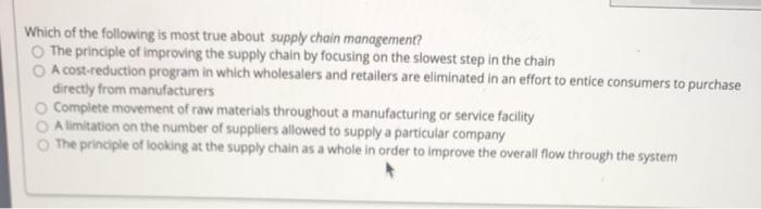 Which of the following is most true about supply