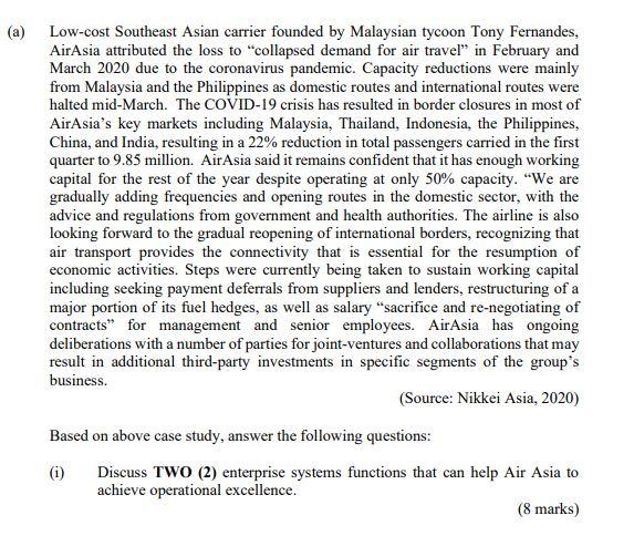 (a) Low-cost Southeast Asian carrier founded by