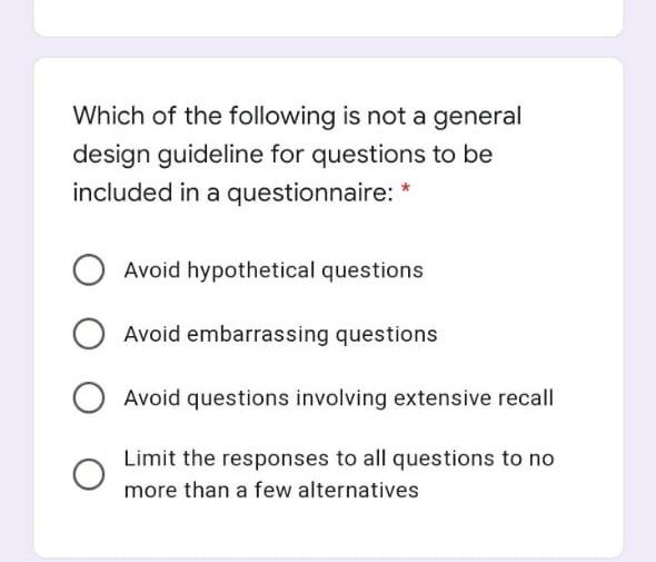 Which of the following is not a general design