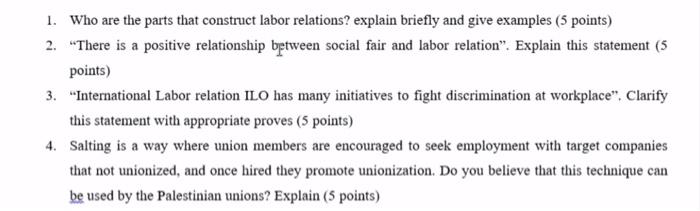 1. Who are the parts that construct labor