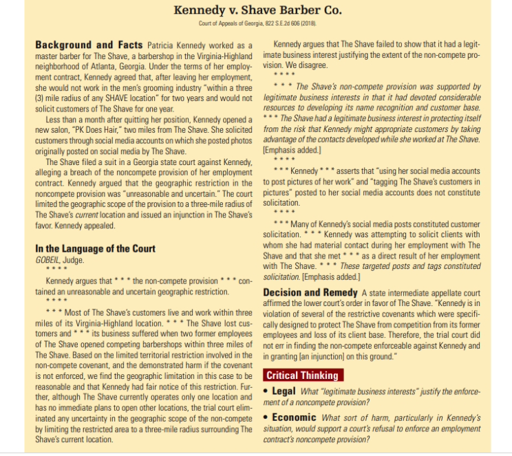 Legal What legitimate business interests justify