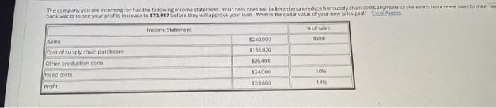 The company you are interning for has the