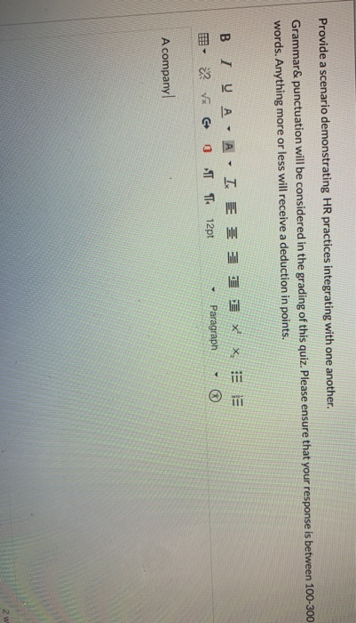 Provide a scenario demonstrating HR practices
