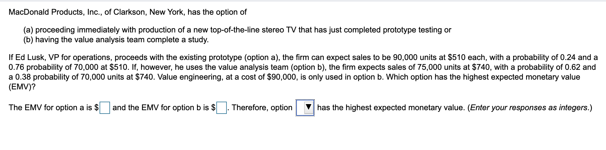 MacDonald Products, Inc., of Clarkson, New York,