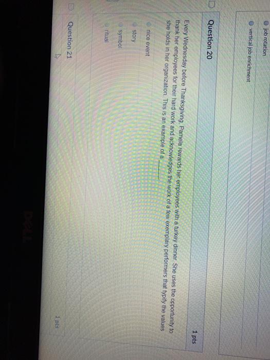 job rotation vertical job enrichment Question 20