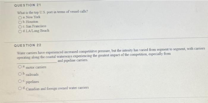 QUESTION 19 The Staggers Act of 1980: a. Founded