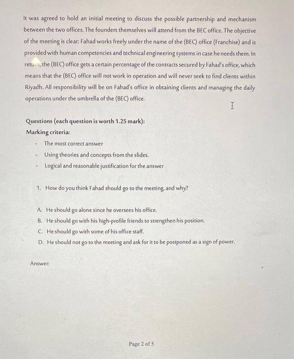 hello, this is a case study with 5 mcq questions.