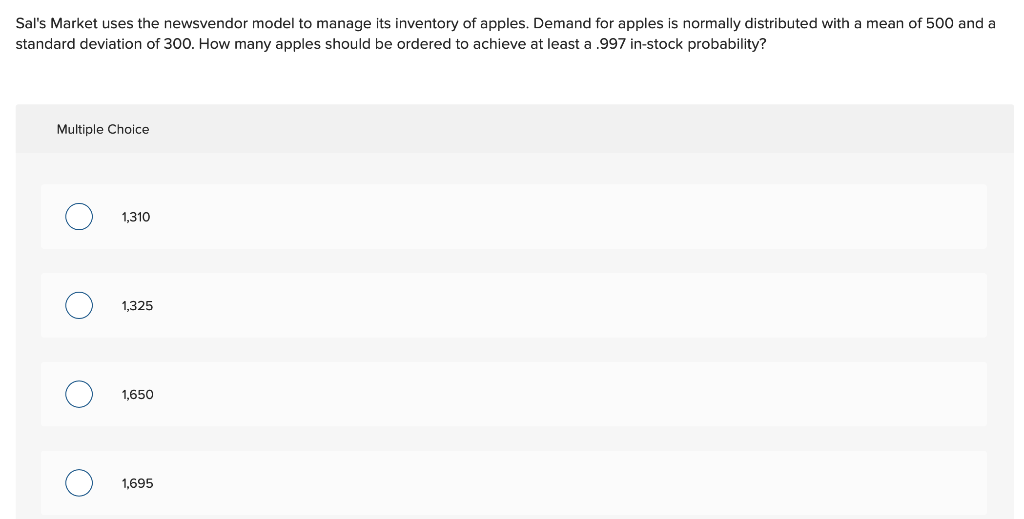 Salls Market uses the newsvendor model to manage