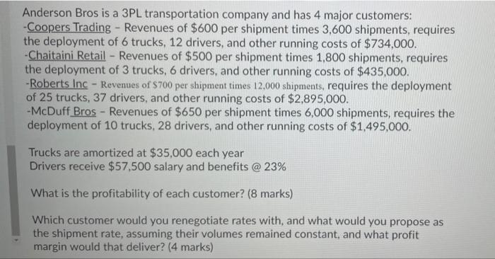 Anderson Bros is a 3PL transportation company and