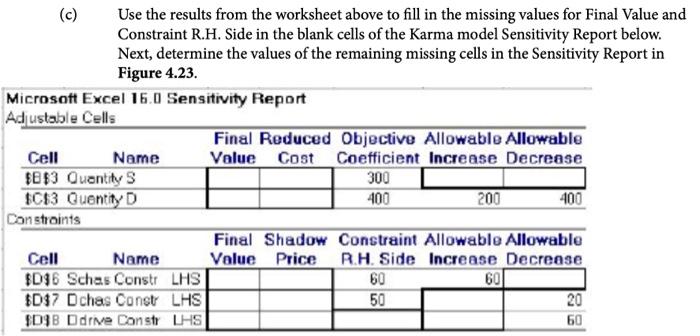 please answer part C in excel format. 4-49. Karma