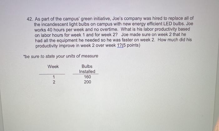 42. As part of the campus' green initiative,