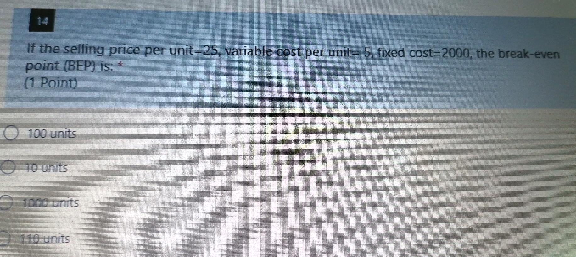 Q14+15 OR - please quickly If the selling price