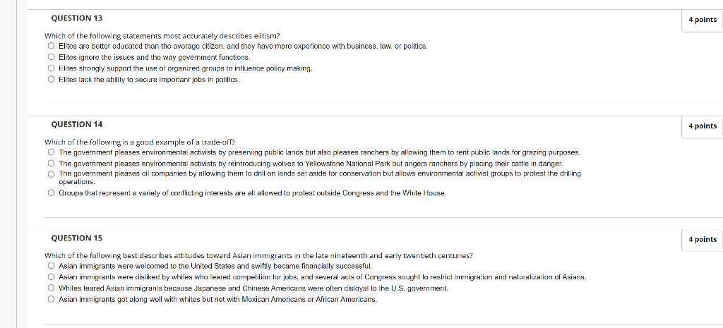 QUESTION 18 What actions by the British