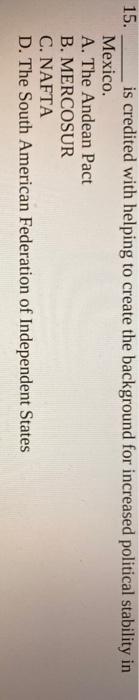 15. is credited with helping to create the