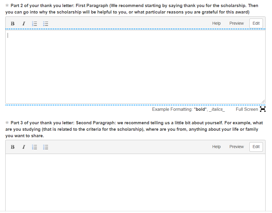 Please help me with scolarship thank you letter.