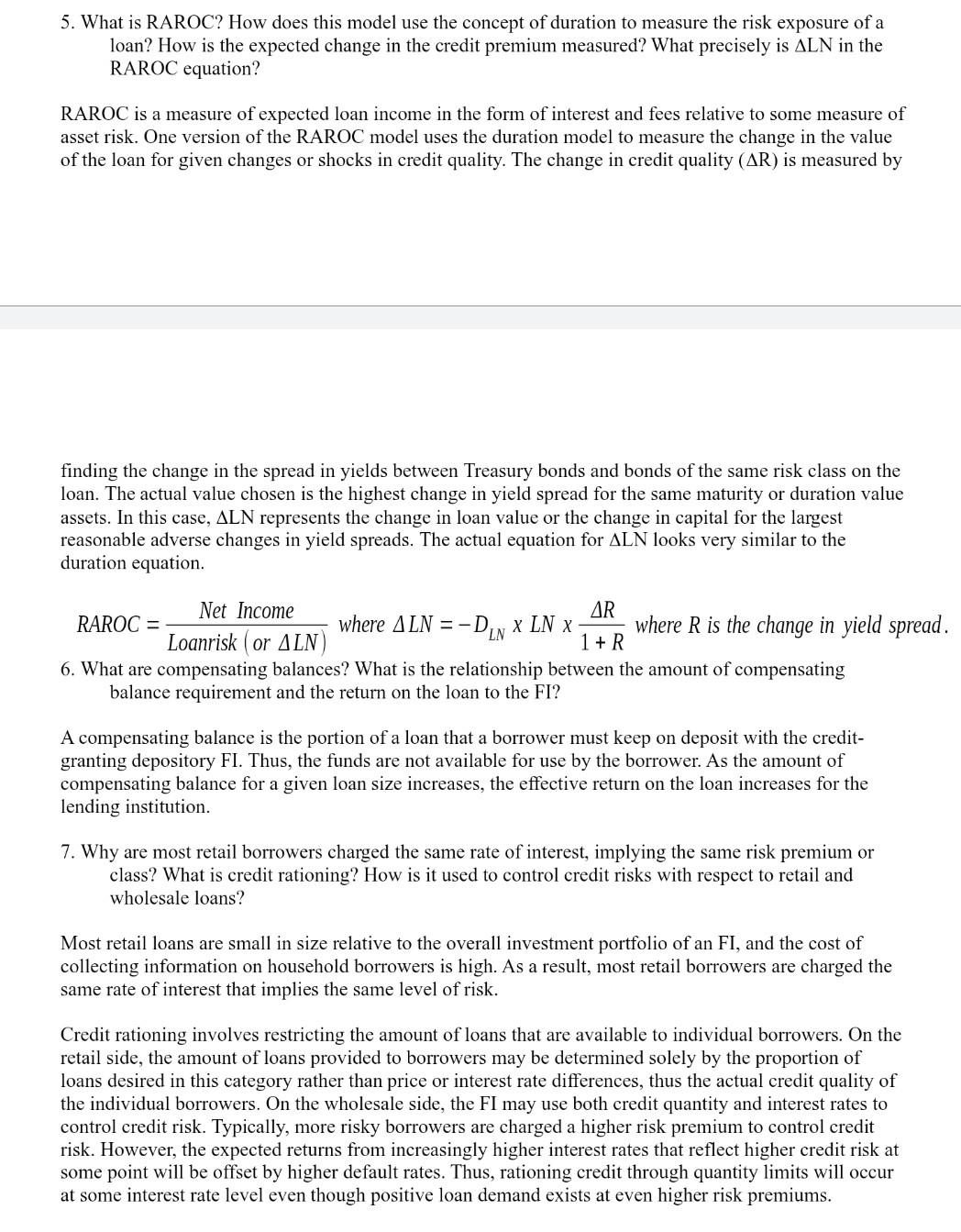 #####@ 5. What is RAROC? How does this model use