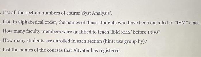 Write SQL queries for the following: QUALIFIED
