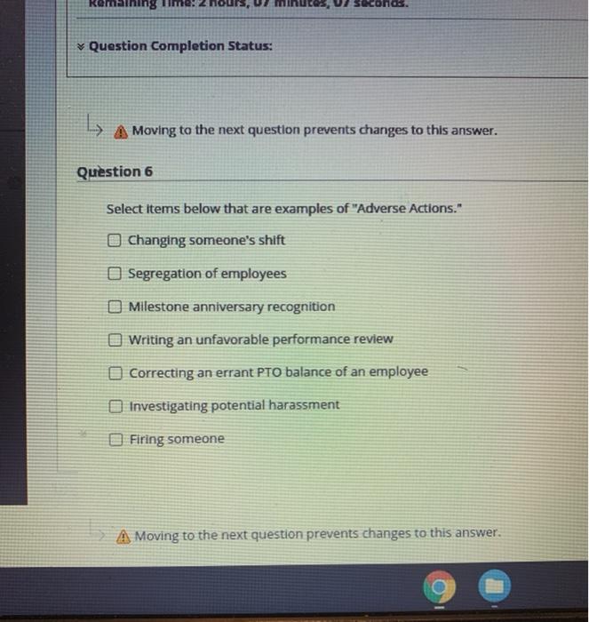 Question Completion Status: A Moving to the next