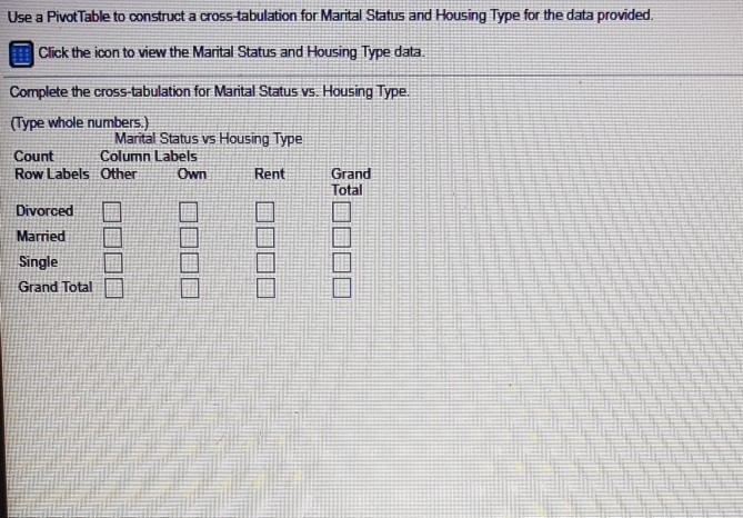 Use a Pivot Table to construct a cross tabulation