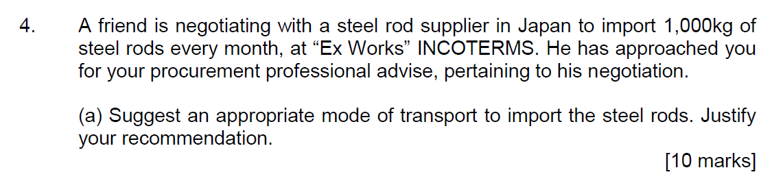 PLS ANSWER PROPERLY 4. A friend is negotiating