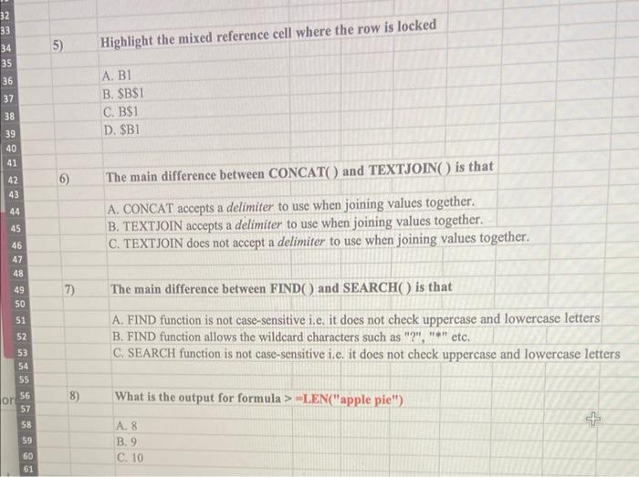 5) Highlight the mixed reference cell where the