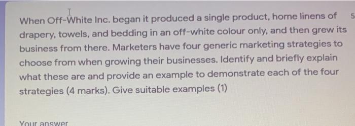 5 When Off-White Inc. began it produced a single