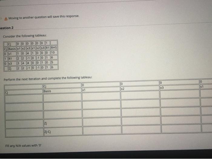 Moving to another question will save this