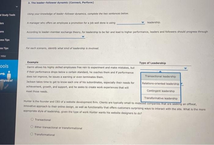 3. The leader-follower dynamic (Connect, Perform)