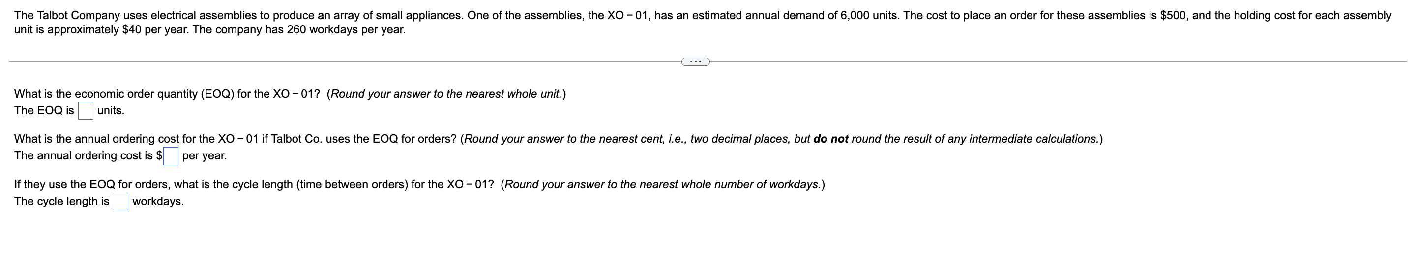 The Talbot Company uses electrical assemblies to