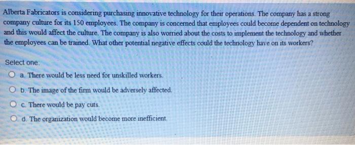 Alberta Fabricators is considering purchasing