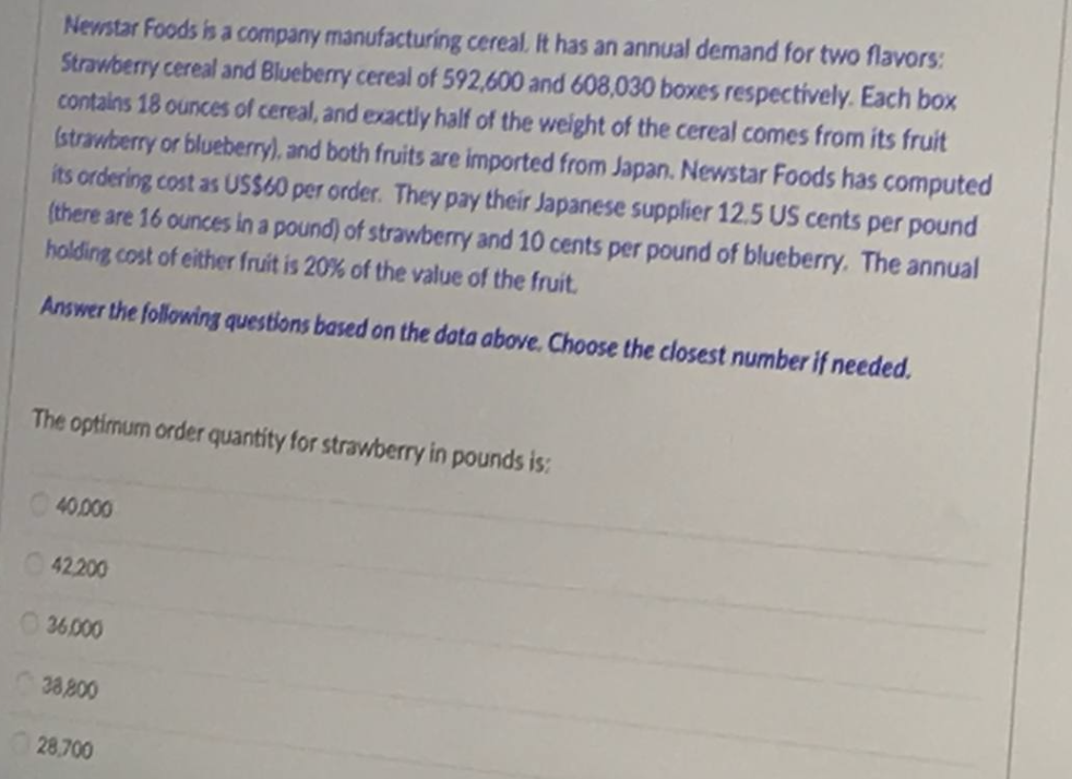 11 Newstar Foods is a company manufacturing