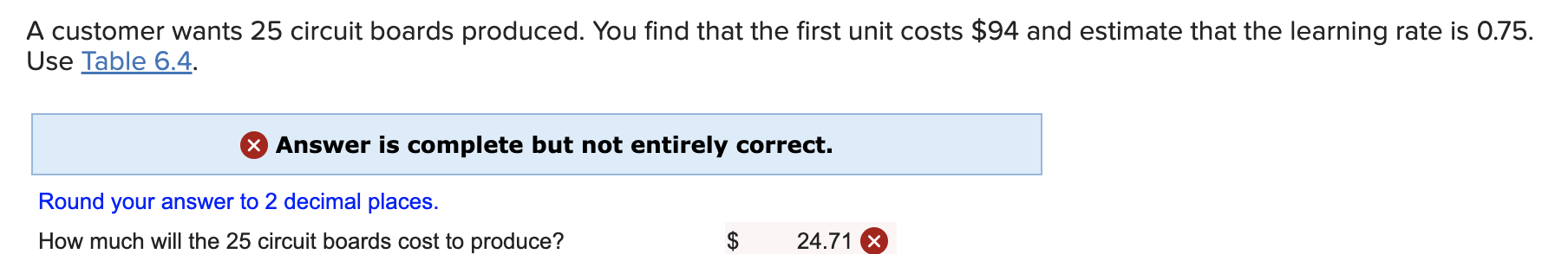 A customer wants 25 circuit boards produced. You