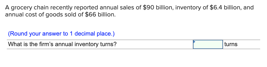 A grocery chain recently reported annual sales of