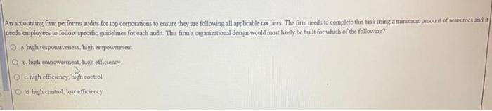 An accounting firm performs audits for top