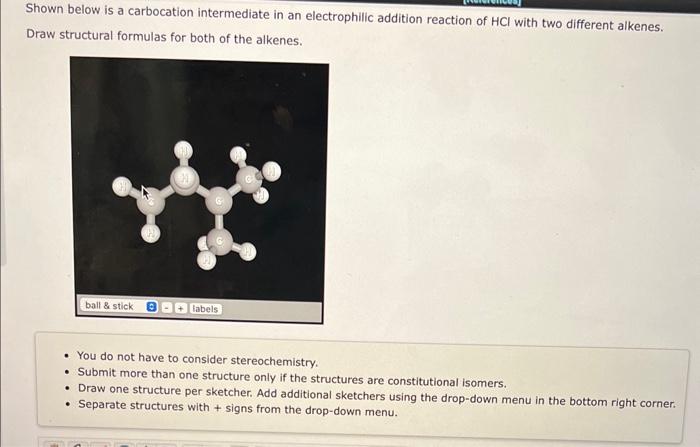 Help please. Shown below is a carbocation