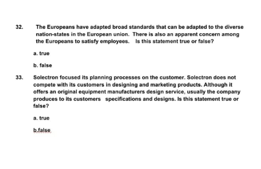 32. The Europeans have adapted broad standards