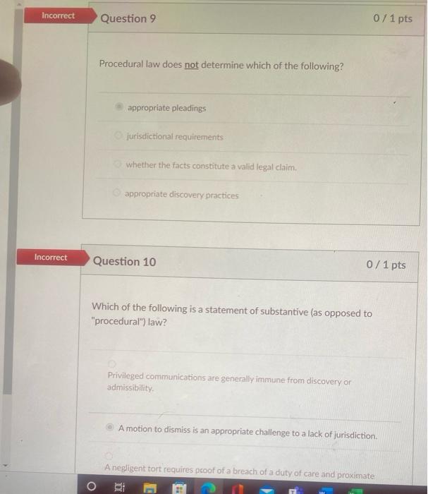 Procedural law does not determine which of the