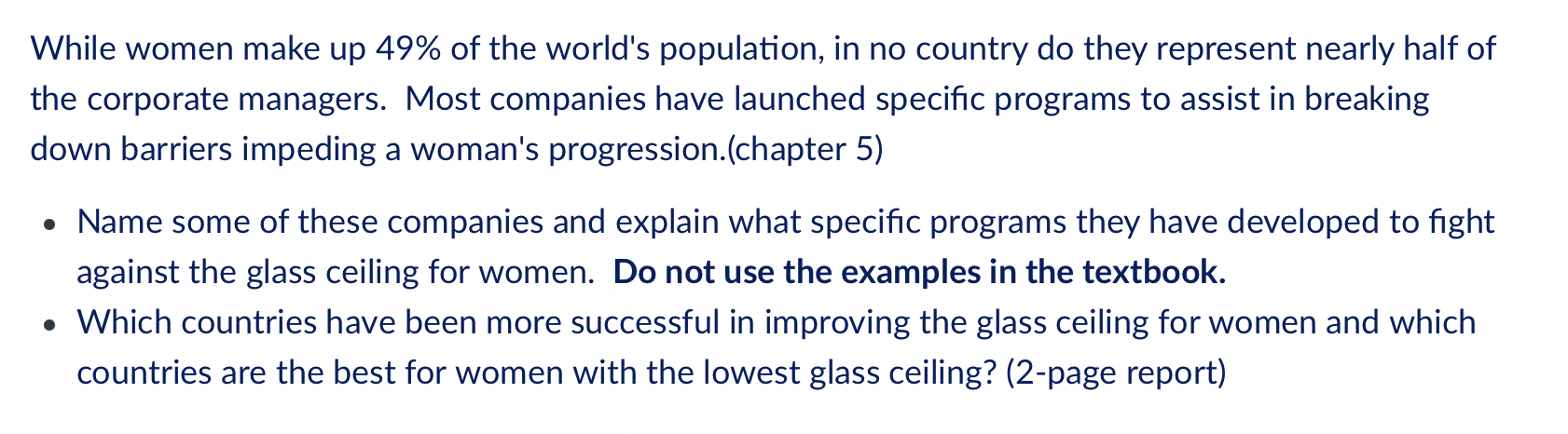 While women make up 49% of the world's