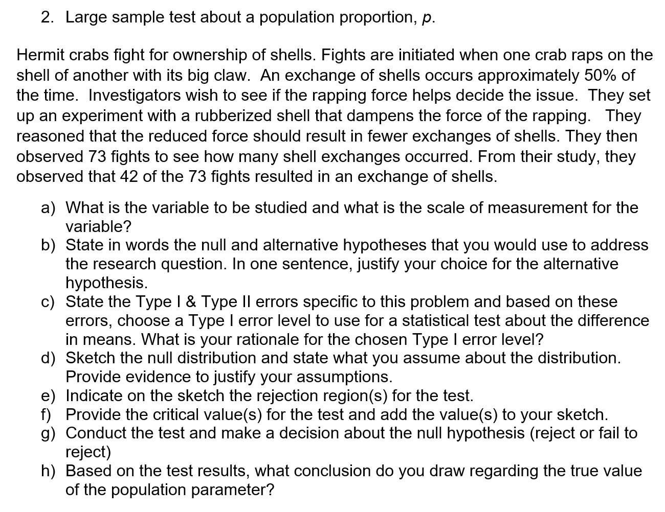 2. Large sample test about a population